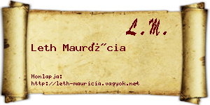 Leth Maurícia névjegykártya